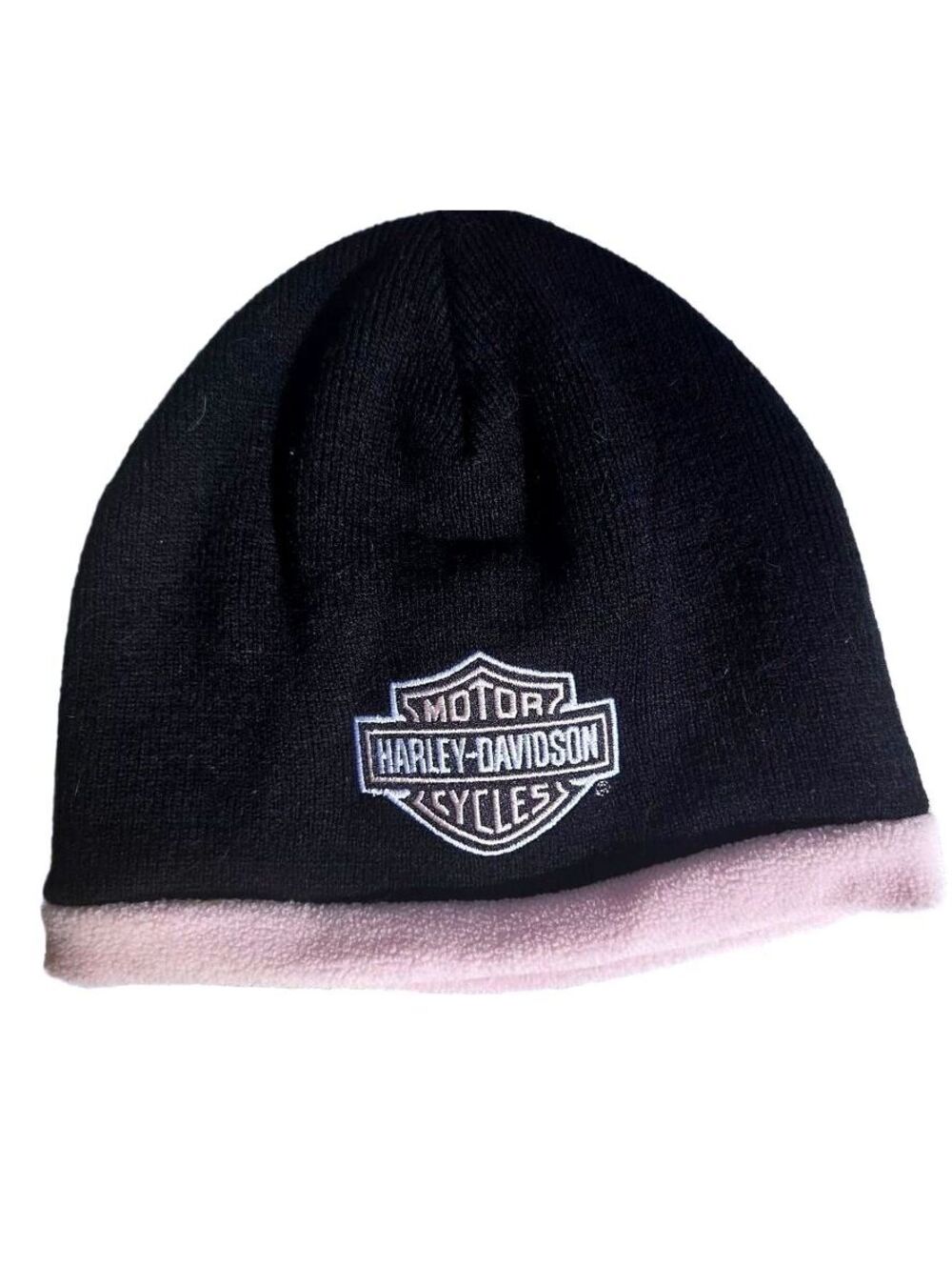 Y2K Vintage Harley Davidson Motorcycle Knit Winter Skater Beanie Cap One Size